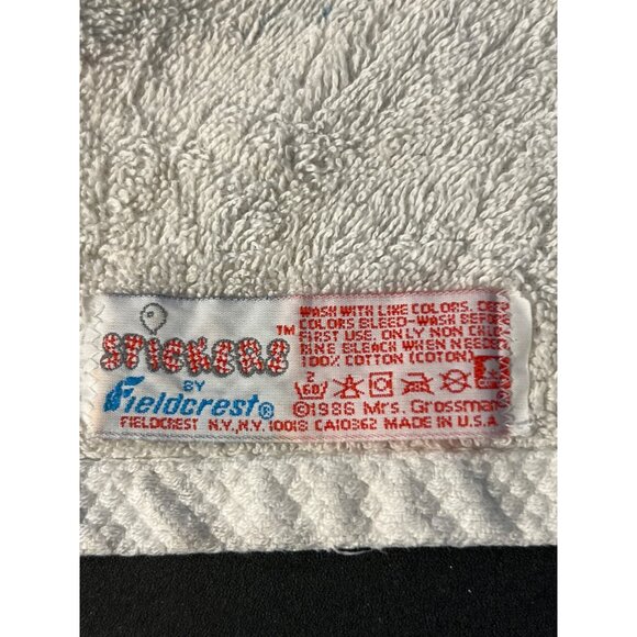 Vintage 1986 Fieldcrest Hand Towel Mrs. Grossman Stickers Bears USA Estate - Picture 5 of 5